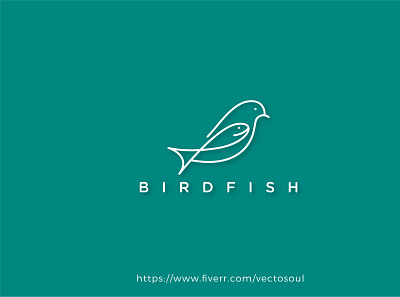 Flatline art logo for ''Birdfish'' hunting company branding cleanminimalistlogo design flat flatline flatline art logo flatlogo graphic design illustration logo logo design minimalistlogo modernlogo