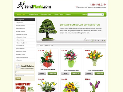 eCommerce Website Design to sell plants and flowers online. ecommerce flowers plant plants