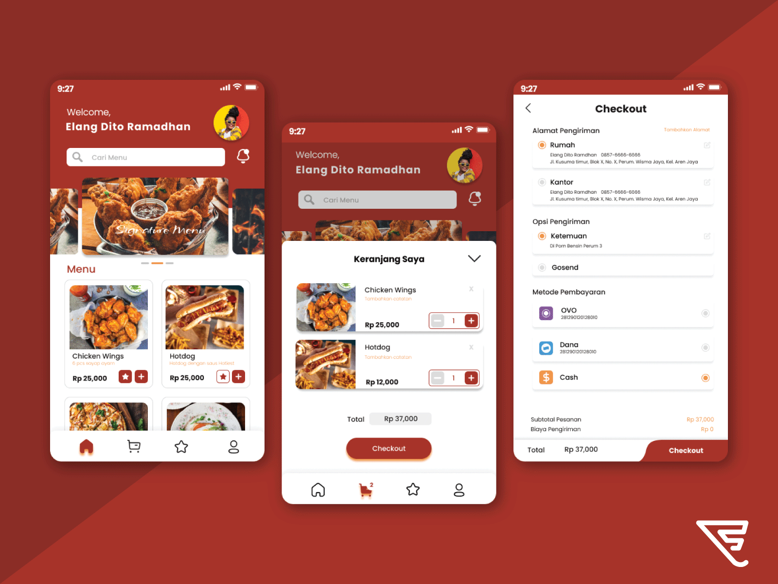 HOTIEST Mobile App chicken chicken wings ecommerce food graphic design mobile app red ui