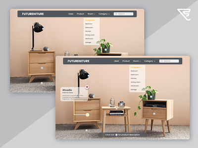 FUTURENITURE branding design design web ecommerce furniture graphic design gray interior property ui user interface design