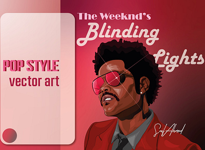 Pop style vector art of "The Weekend" illustration potrait tribute vectorart