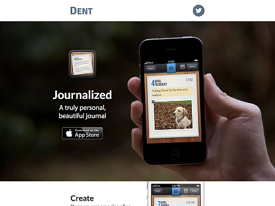 Project Dent re-design for Journalized 1.2 launch app design flat ios iphone ui website