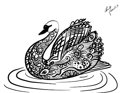 Swan Henna branding design illustration logo