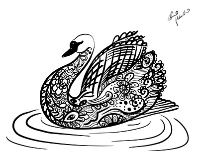 Swan Henna branding design illustration logo