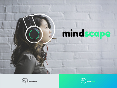 Mindscape design logo minimal typography vector