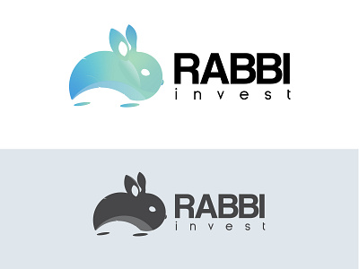 Rabbi Invest design gradient logo logo logo design concept logodesign minimal rabbit logo