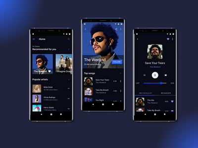 Music player app albumart albumcover app band design music musician player ui