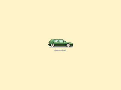Volkswagen Golf Mk3. Pixel Art Retouch