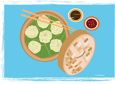 Dumplings comfort food delicious digital art dumpling food illustration