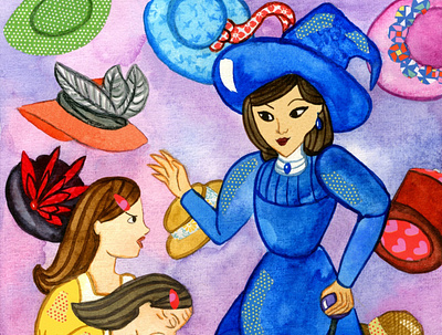 Hattie Is Turned into an Old Woman book illustration diana wynne jones hat hats howls moving castle victorian witch