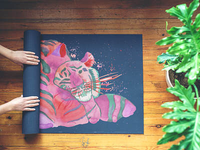 Cuddling tigers/ Yoga Mat