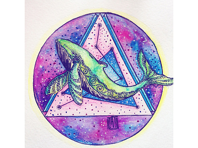 whale art constellation illustration space whale