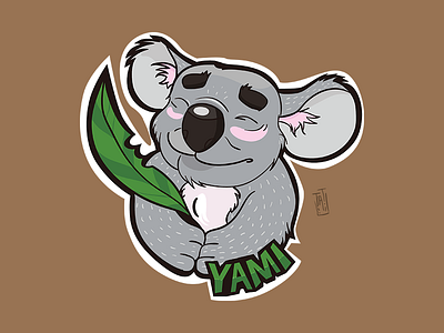 Sticker Koala for telegram art illustration koala send yami