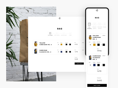 Bshm Bag & Wishlist cart ecommerce fashion interface store ui ux web design webdesign webdesigner wishlist