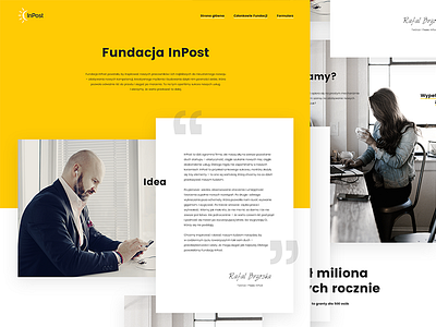 Fundacja InPost landing landing page one page photo web design webdesign white yellow