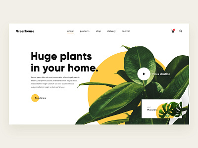 Huge plants concept interface landing landing page plant site ui ux web web design website
