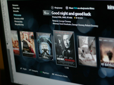 Application, selling movies through TV devices