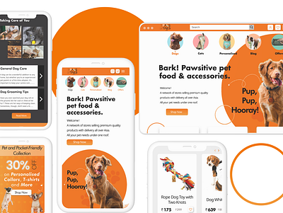 Paws & Tails - online pet store app figma pets petstore photoshop ui uiux ux