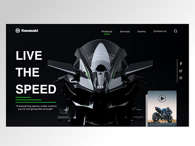 Kawasaki landing page bikes design kawasaki landingpage superbikes ui ui design webpage