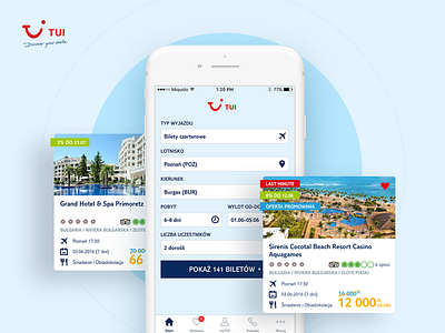TUI Poland - Travel App 🏝 advanced search app blue holiday hotel ios thomson travel trip tui ui ux