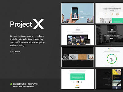 Project—X agency author theme envato freelance portfolio presentation project presentation