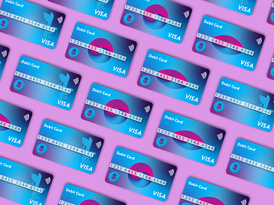 VISA CARD MOCKUP abstract blue card card design debit card design gradient graphic design mockups pink visa card