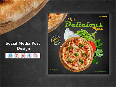 Pizza (Social Media Post Design) branding design graphic design typography web