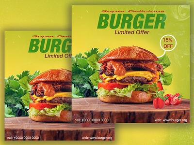 Social Media Post design (Burger) branding branding design design graphic design logo social media post design typography ui web