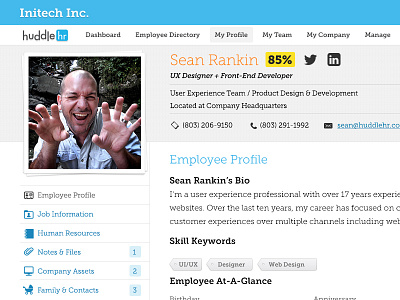 Roster Profile app columbia employee hr profile sc software web