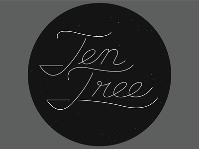 Ten Tree Type circle cursive design drawn hand ten texture tree tshirt typography
