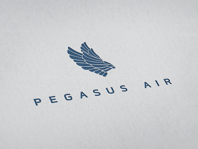 Pegasus Air Logo airline airplane brand business cards letterhead letterpress logo napkins polo shirt stationery wings