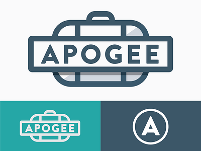 Apogee Logo Concept 1 a branding design icon logo suitcase travel typography