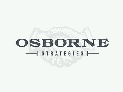 Osborne Strategies Logo Project branding design handshake logo marketing typography