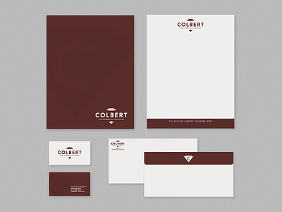 Colbert chamber print collateral branding business cards chamber commerce design envelopes letterhead logo of print typography