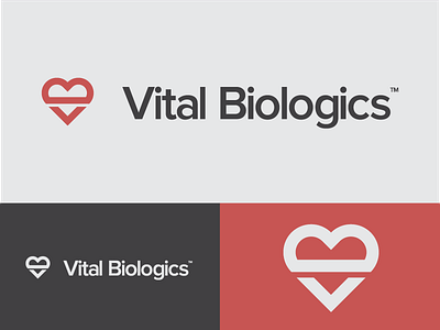 Vital Biologics logo branding design healthy heart icon logo typography vital