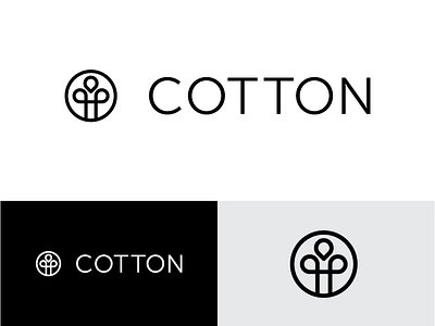 Cotton Logo black brand icon line logo typography white