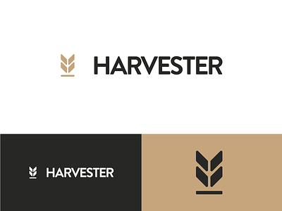 Harvester Logo Again brand icon identity logo typography wheat