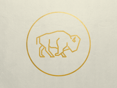 Gold Bison bison foil gold illustration line mono