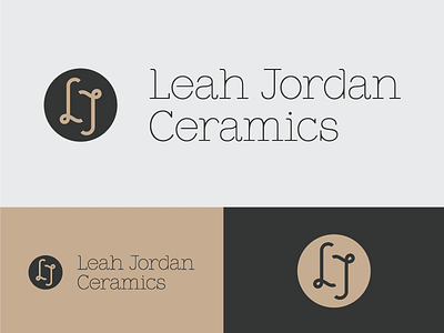 Leah Jordan Ceramics Logo brand ceramics icon logo peggs presentation typography