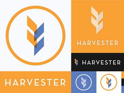 Harvester Logo brand design film icon logo presentation production typography wheat