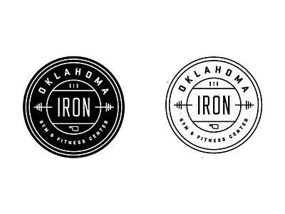 Oklahoma Iron Badge badge fitness gym seal texture typography