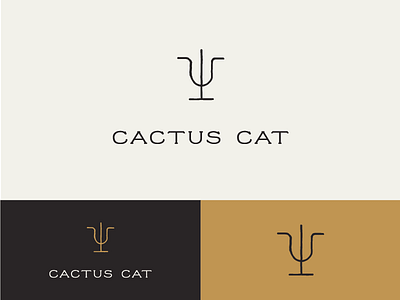 Cactus Cat Logo brand icon logo