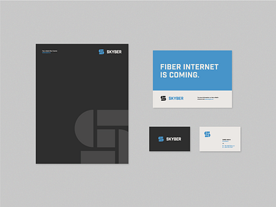 Skyber Print Collateral business cards identity logo postcard print