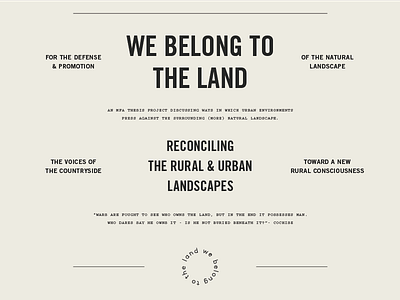 We Belong to the Land mfa rural thesis typography university urban