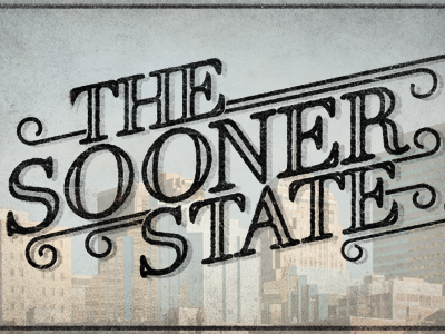 The Sooner State 2 oklahoma city postcard texture typography