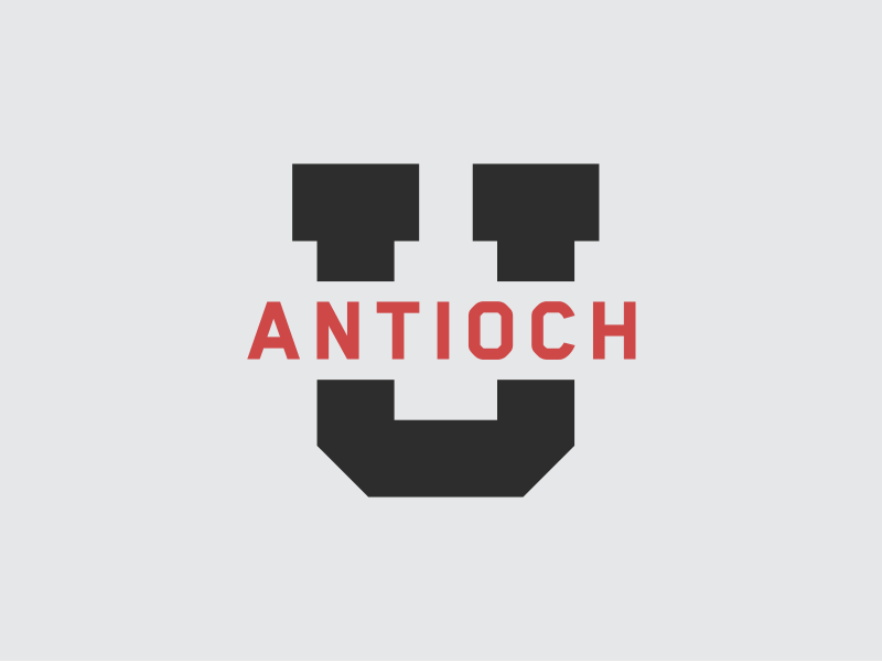 Antioch U Logo brand church college icon logo mark typography