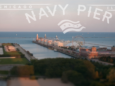 Navy Pier postcard chicago city flag haymaker navy photo pier postcard texture type windy