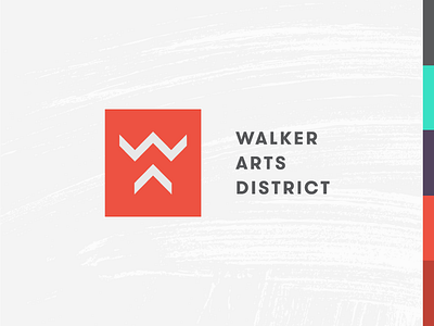 Walker Arts District Logo branding brush city logo norman oklahoma strokes texture town typography