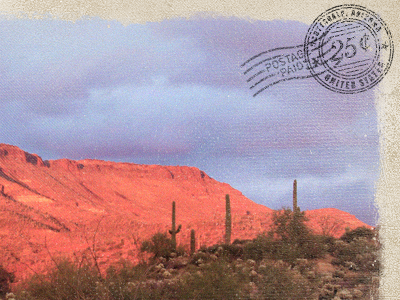 Stamp arizona picture postcard retro scottsdale stamp texture