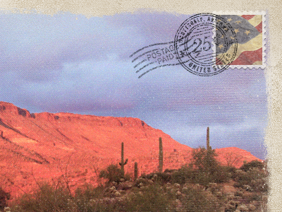 Stamp 2 arizona picture postcard retro scottsdale stamp texture